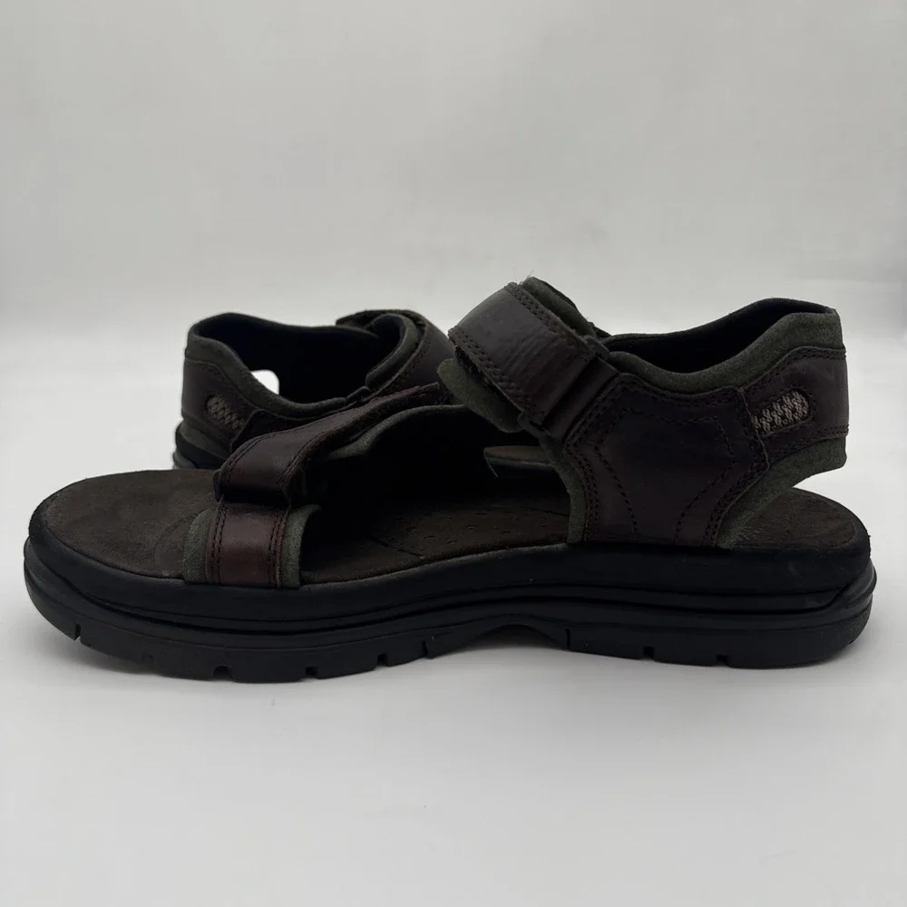 Timberland Men's Leather Upper Sandals, Size 10, In Brown/Olive Green 62004